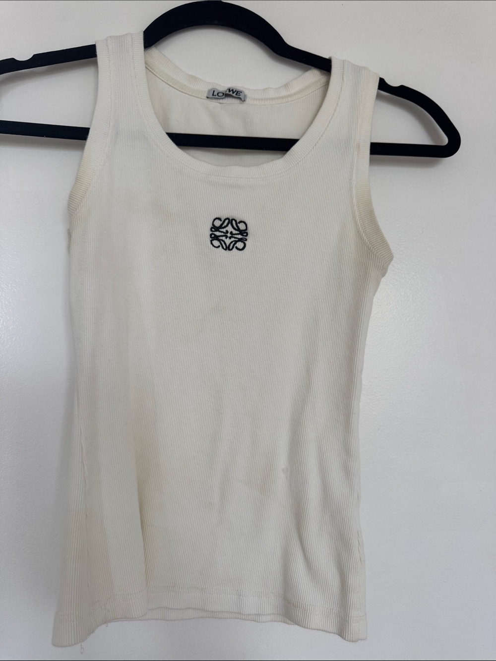 Loewe Off-White Ribbed Logo Tank Top
